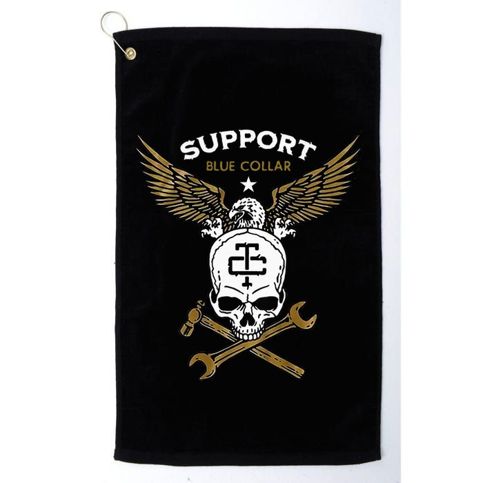 Support Blue Collar Golf Towel