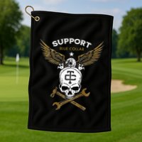 Support Blue Collar Golf Towel
