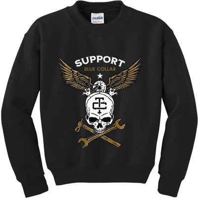 Support Blue Collar Kids Sweatshirt