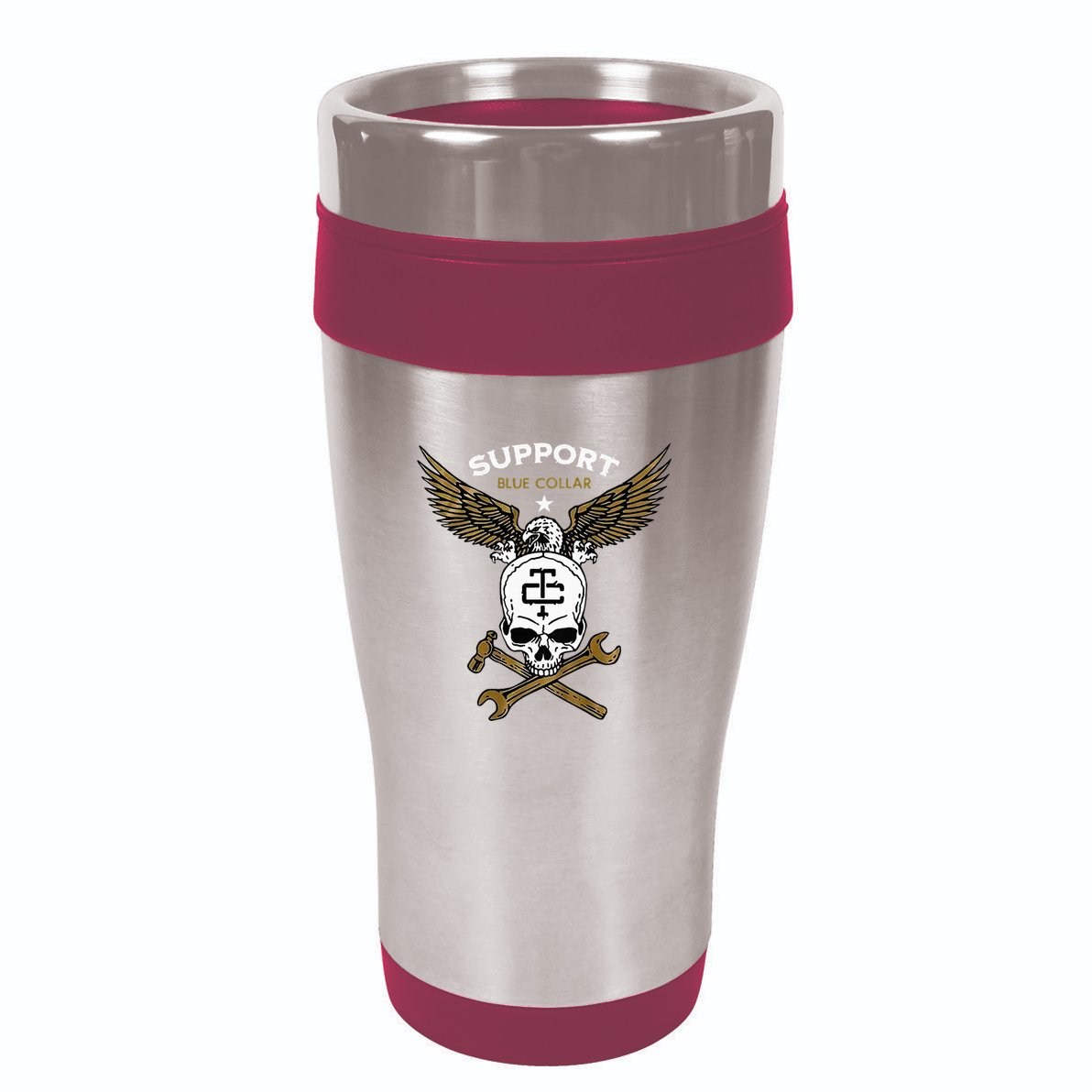 Support Blue Collar 16oz Travel Tumbler