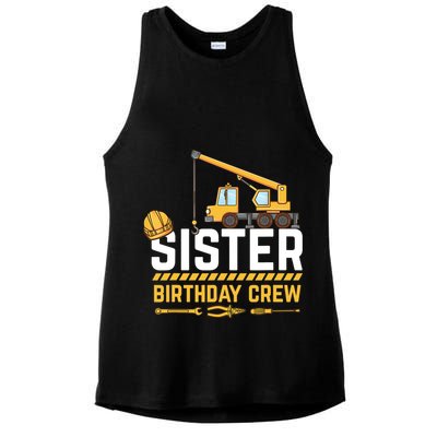 Sister Birthday Crew Construction Birthday Ladies PosiCharge Tri-Blend Wicking Tank