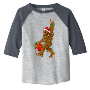 Santa Bigfoot Christmas Lights Rock Funny Sasquatch  Toddler Fine Jersey T-Shirt