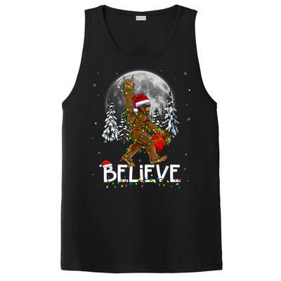 Santa Bigfoot Christmas Lights Funny Sasquatch Believe Xmas PosiCharge Competitor Tank