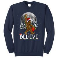 Santa Bigfoot Christmas Lights Funny Sasquatch Believe Xmas Sweatshirt