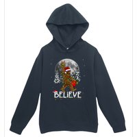 Santa Bigfoot Christmas Lights Funny Sasquatch Believe Xmas Urban Pullover Hoodie