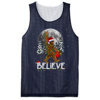 Santa Bigfoot Christmas Lights Funny Sasquatch Believe Xmas Mesh Reversible Basketball Jersey Tank