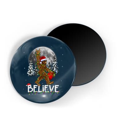 Santa Bigfoot Christmas Lights Funny Sasquatch Believe Xmas Magnet