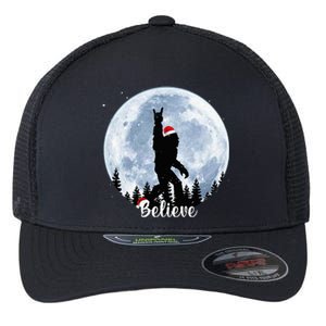 Santa Bigfoot Christmas Rock Roll Sasquatch Believe Xmas  Flexfit Unipanel Trucker Cap