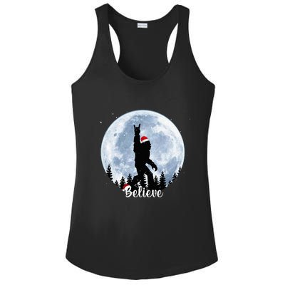 Santa Bigfoot Christmas Rock Roll Sasquatch Believe Xmas  Ladies PosiCharge Competitor Racerback Tank