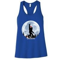 Santa Bigfoot Christmas Rock Roll Sasquatch Believe Xmas  Women's Racerback Tank