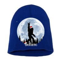 Santa Bigfoot Christmas Rock Roll Sasquatch Believe Xmas  Short Acrylic Beanie