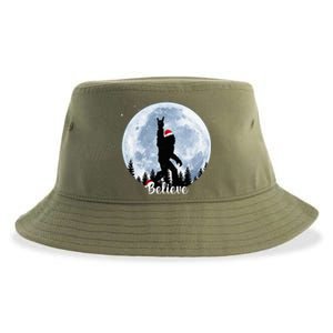 Santa Bigfoot Christmas Rock Roll Sasquatch Believe Xmas  Sustainable Bucket Hat