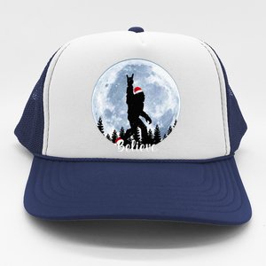 Santa Bigfoot Christmas Rock Roll Sasquatch Believe Xmas  Trucker Hat