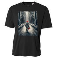 Santa Bigfoot Christmas Sasquatch Believe Cooling Performance Crew T-Shirt