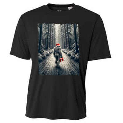 Santa Bigfoot Christmas Sasquatch Believe Cooling Performance Crew T-Shirt