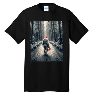 Santa Bigfoot Christmas Sasquatch Believe Tall T-Shirt