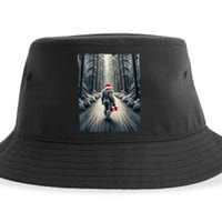 Santa Bigfoot Christmas Sasquatch Believe Sustainable Bucket Hat