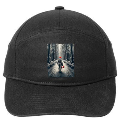Santa Bigfoot Christmas Sasquatch Believe 7-Panel Snapback Hat