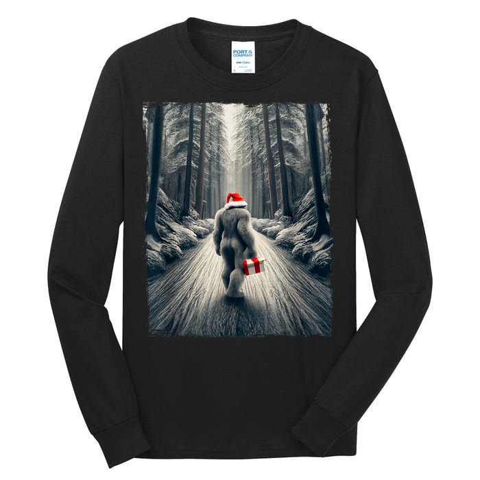 Santa Bigfoot Christmas Sasquatch Believe Tall Long Sleeve T-Shirt