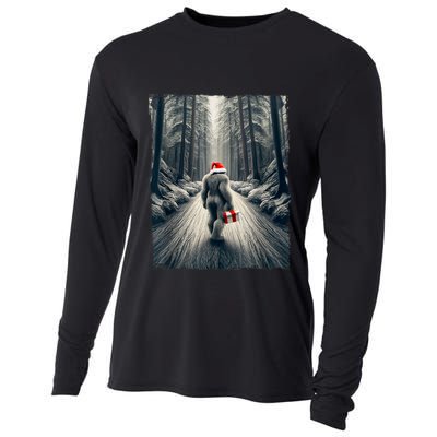 Santa Bigfoot Christmas Sasquatch Believe Cooling Performance Long Sleeve Crew