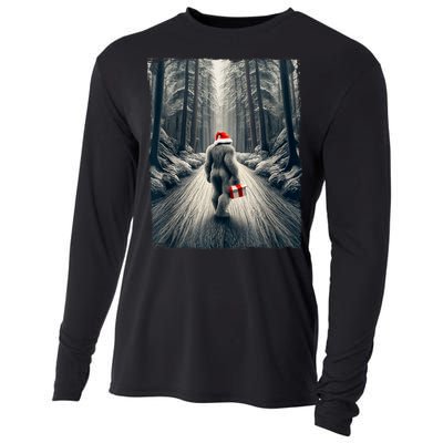 Santa Bigfoot Christmas Sasquatch Believe Cooling Performance Long Sleeve Crew