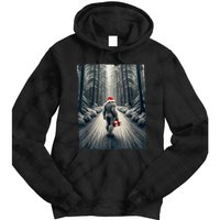 Santa Bigfoot Christmas Sasquatch Believe Tie Dye Hoodie