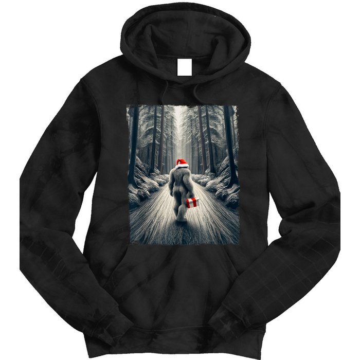 Santa Bigfoot Christmas Sasquatch Believe Tie Dye Hoodie