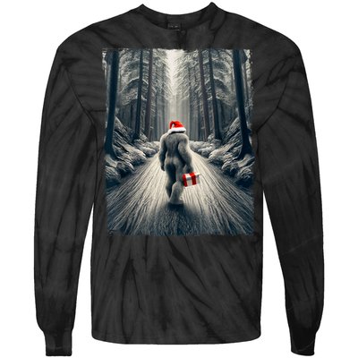 Santa Bigfoot Christmas Sasquatch Believe Tie-Dye Long Sleeve Shirt