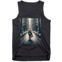 Santa Bigfoot Christmas Sasquatch Believe Tank Top