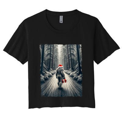 Santa Bigfoot Christmas Sasquatch Believe Crop Top