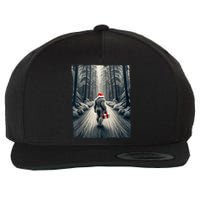 Santa Bigfoot Christmas Sasquatch Believe Wool Snapback Cap