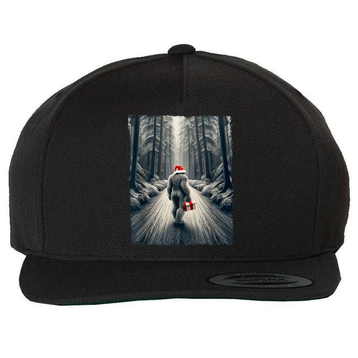 Santa Bigfoot Christmas Sasquatch Believe Wool Snapback Cap