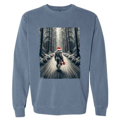 Santa Bigfoot Christmas Sasquatch Believe Garment-Dyed Sweatshirt