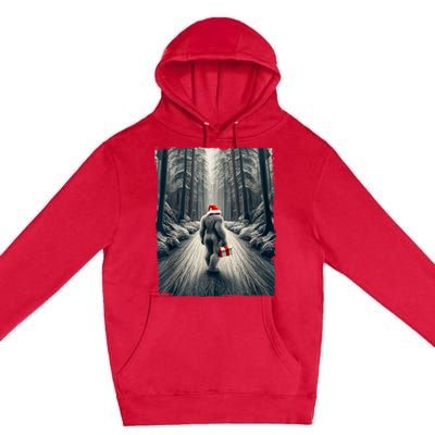 Santa Bigfoot Christmas Sasquatch Believe Premium Pullover Hoodie