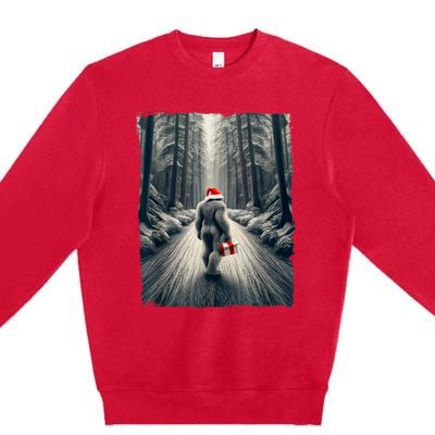 Santa Bigfoot Christmas Sasquatch Believe Premium Crewneck Sweatshirt