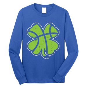 Shamrock Basketball Clover St Patricks Day Lucky Sports Gift Long Sleeve Shirt