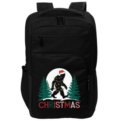 Santa Bigfoot Christmas Lights Funny Sasquatch Believe Xmas Impact Tech Backpack