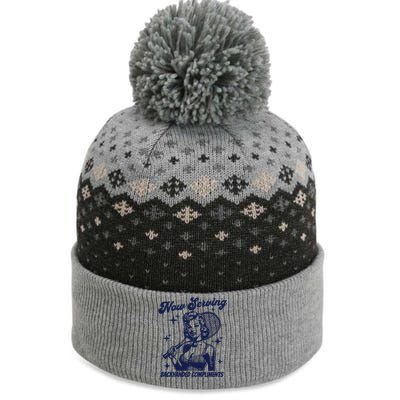 Serving Backhanded Compliments Retro Graphic The Baniff Cuffed Pom Beanie