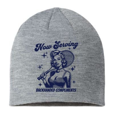 Serving Backhanded Compliments Retro Graphic Sustainable Beanie