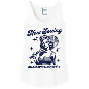 Serving Backhanded Compliments Retro Graphic Ladies Essential Tank