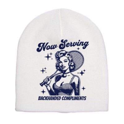 Serving Backhanded Compliments Retro Graphic Short Acrylic Beanie