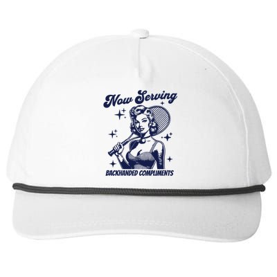 Serving Backhanded Compliments Retro Graphic Snapback Five-Panel Rope Hat