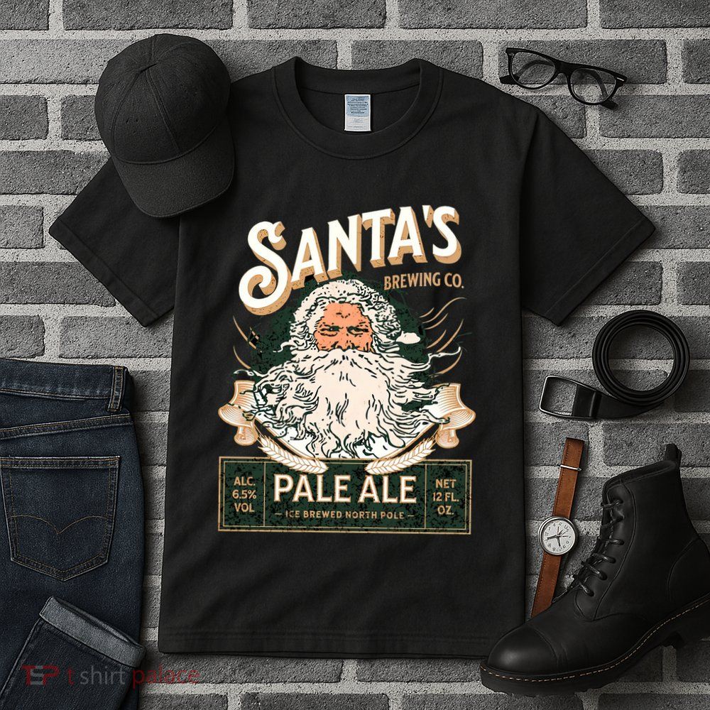 SantaS Brewing Company Pale Ale Fun Christmas Beer Drinking Tall T-Shirt