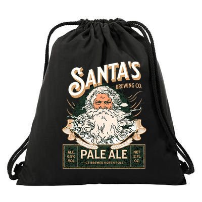 SantaS Brewing Company Pale Ale Fun Christmas Beer Drinking Drawstring Bag