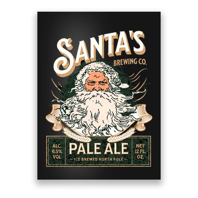 SantaS Brewing Company Pale Ale Fun Christmas Beer Drinking Poster