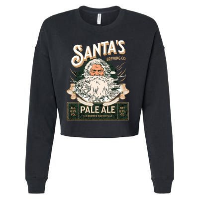 SantaS Brewing Company Pale Ale Fun Christmas Beer Drinking Cropped Pullover Crew