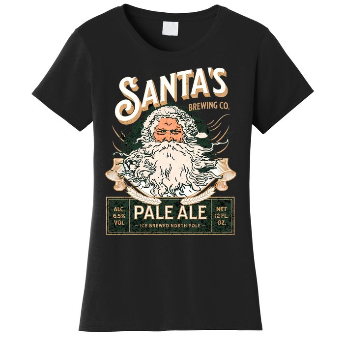 SantaS Brewing Company Pale Ale Fun Christmas Beer Drinking Women's T-Shirt