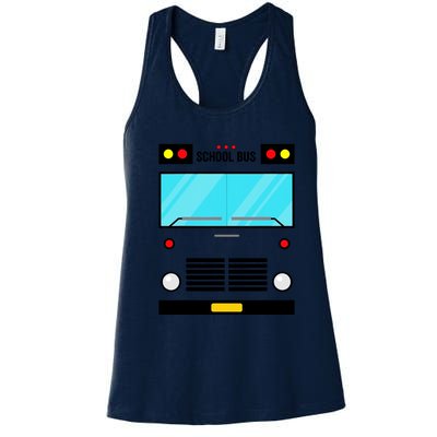 School Bus Costume Simple Halloween Costume Women's Racerback Tank