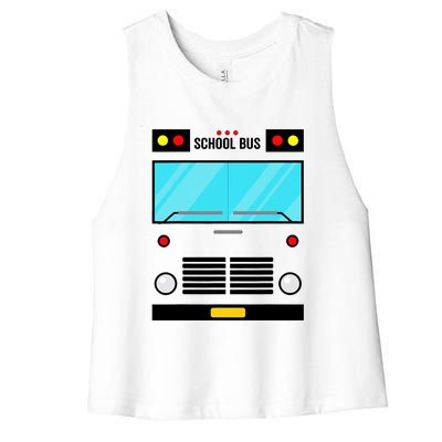 School Bus Costume Simple Halloween Costume Women's Racerback Cropped Tank