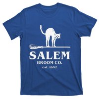 Salem Broom Co Company Halloween Black Cat Witch And Broom T-Shirt